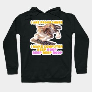 I are programmer i make computer beep boop Cat Hoodie